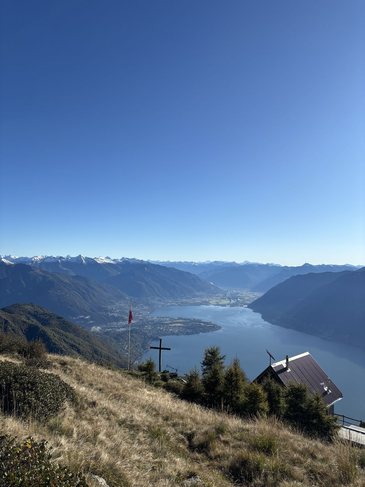 Alpine panorama on a clear morning above Brissago