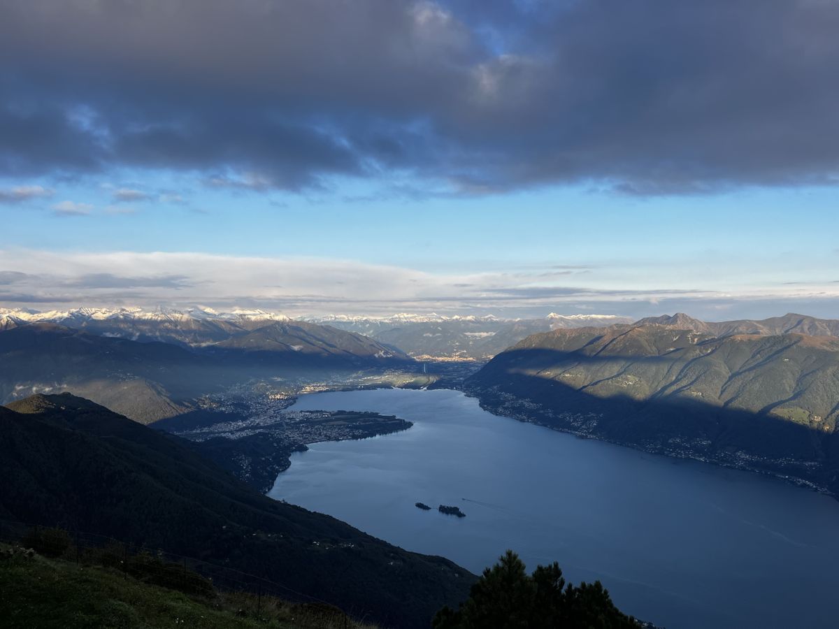 Clear broad view across Lake Maggiore