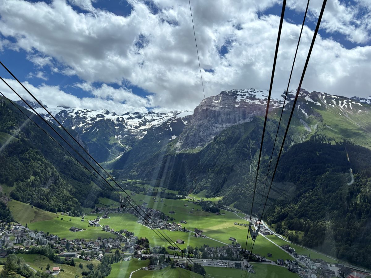 View from the Brunni cable car above Engelberg