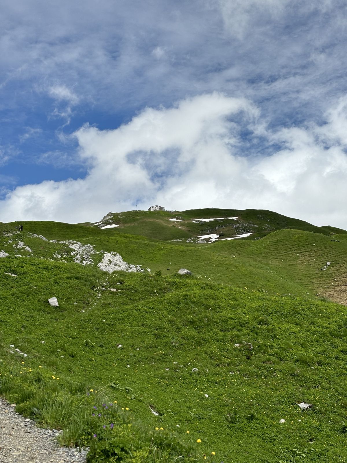 View from the high path across the mountains around Engelberg