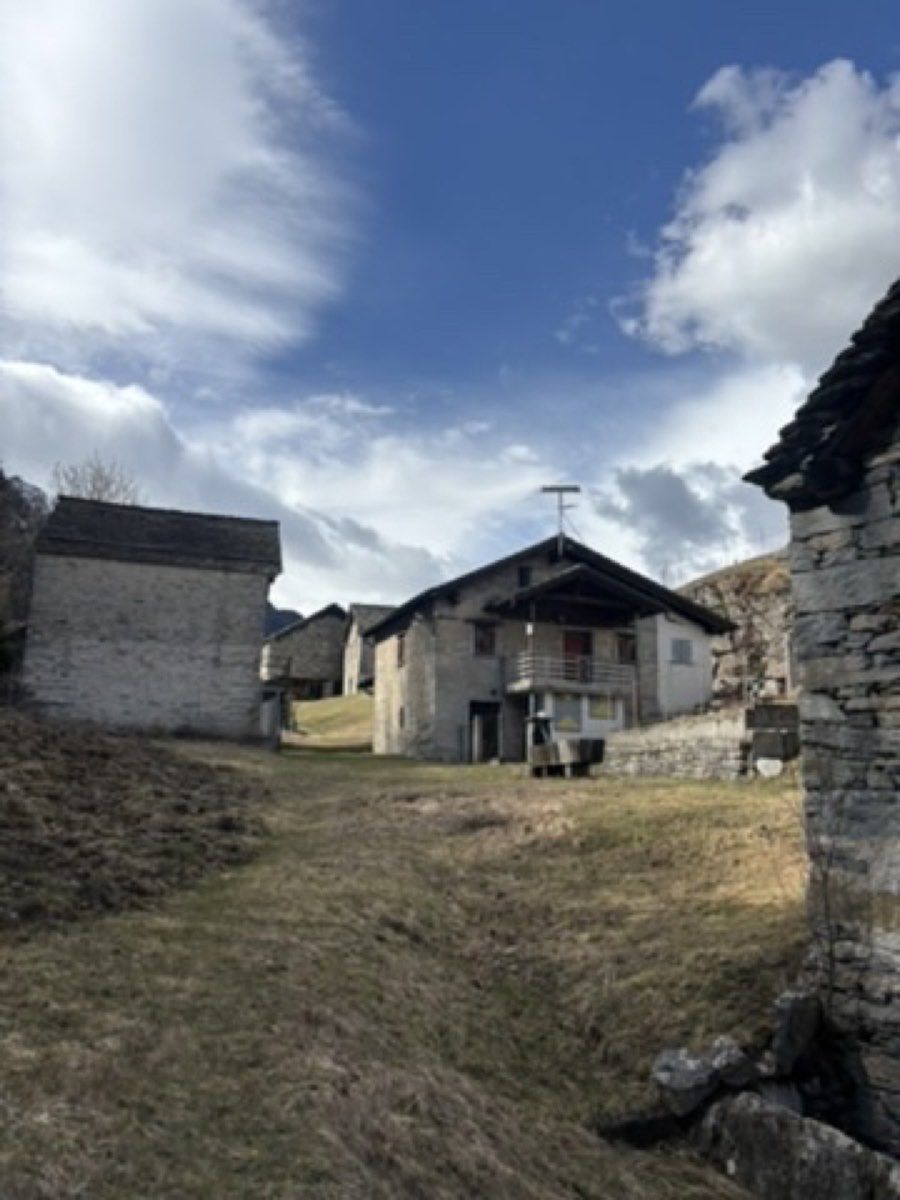 A small stone Alpine settlement before one winter-room approach became snowy